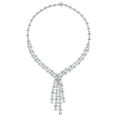 Roman Malakov, 40.94 Carat Pear and Marquise Cut Diamond Drop Necklace