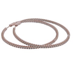 4.09ctw Diamond Rose Gold Hoop Earrings