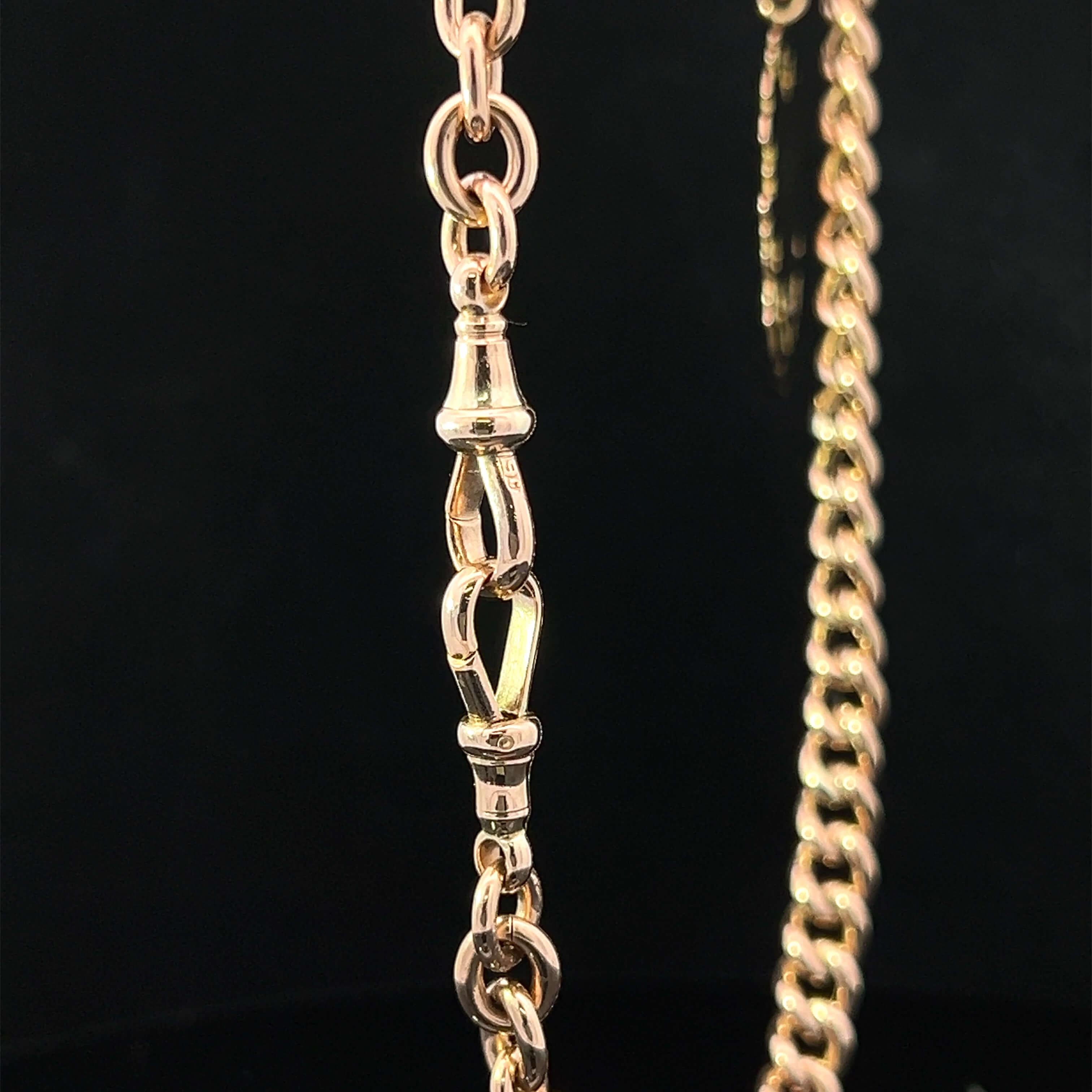 Women's or Men's 40cm Edwardian 9k Gold Fob Chain Hallmarked 1904