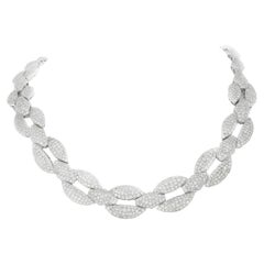 34.6 ct. Diamond Bracelet & Necklace White Gold Jewelry Set