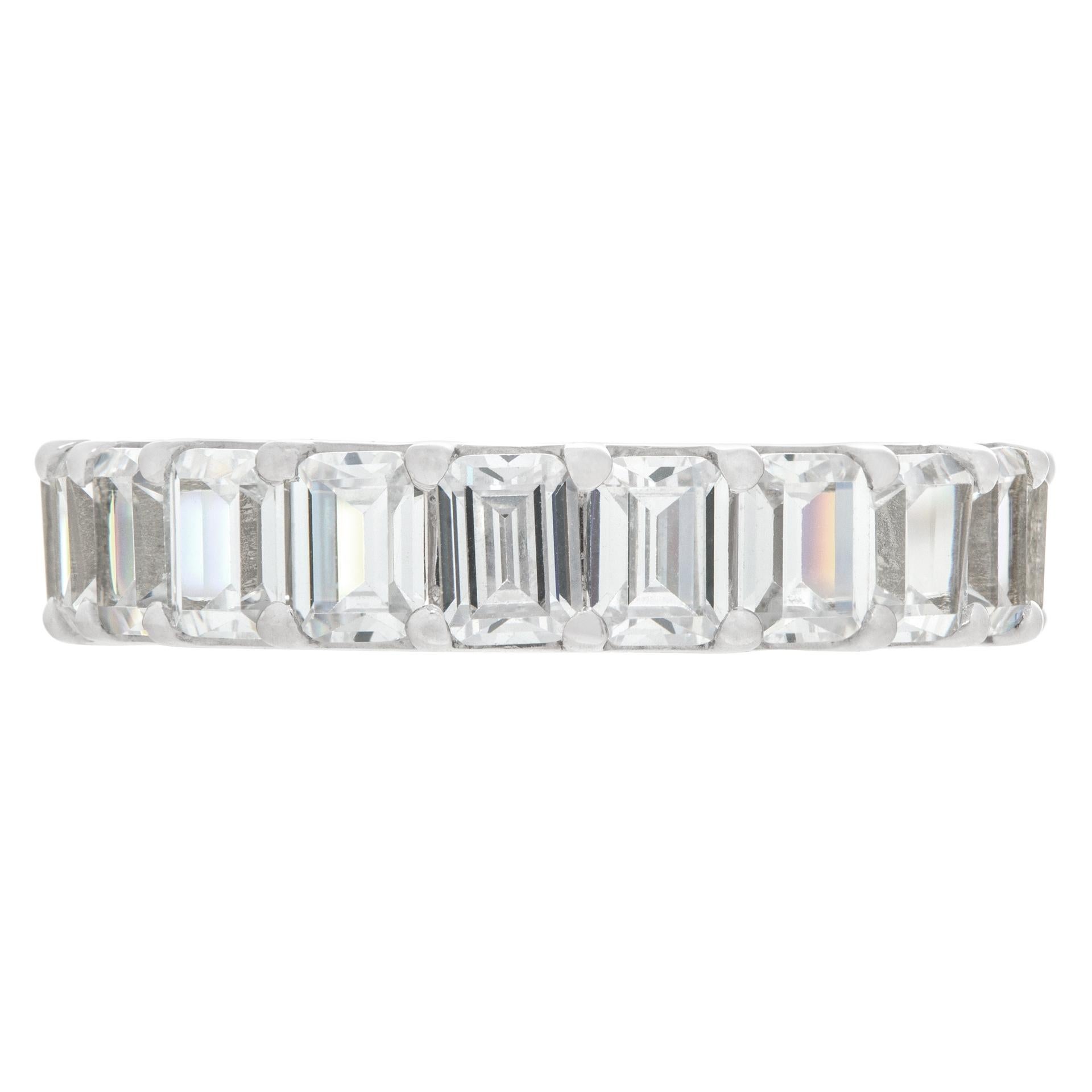 Emerald Cut Diamond eternity band or ring in platinum with 20 diamonds (G-H color, VS clarity) of 0.20pts each totaling appx. 4.0 carats. Contact us for sizing.