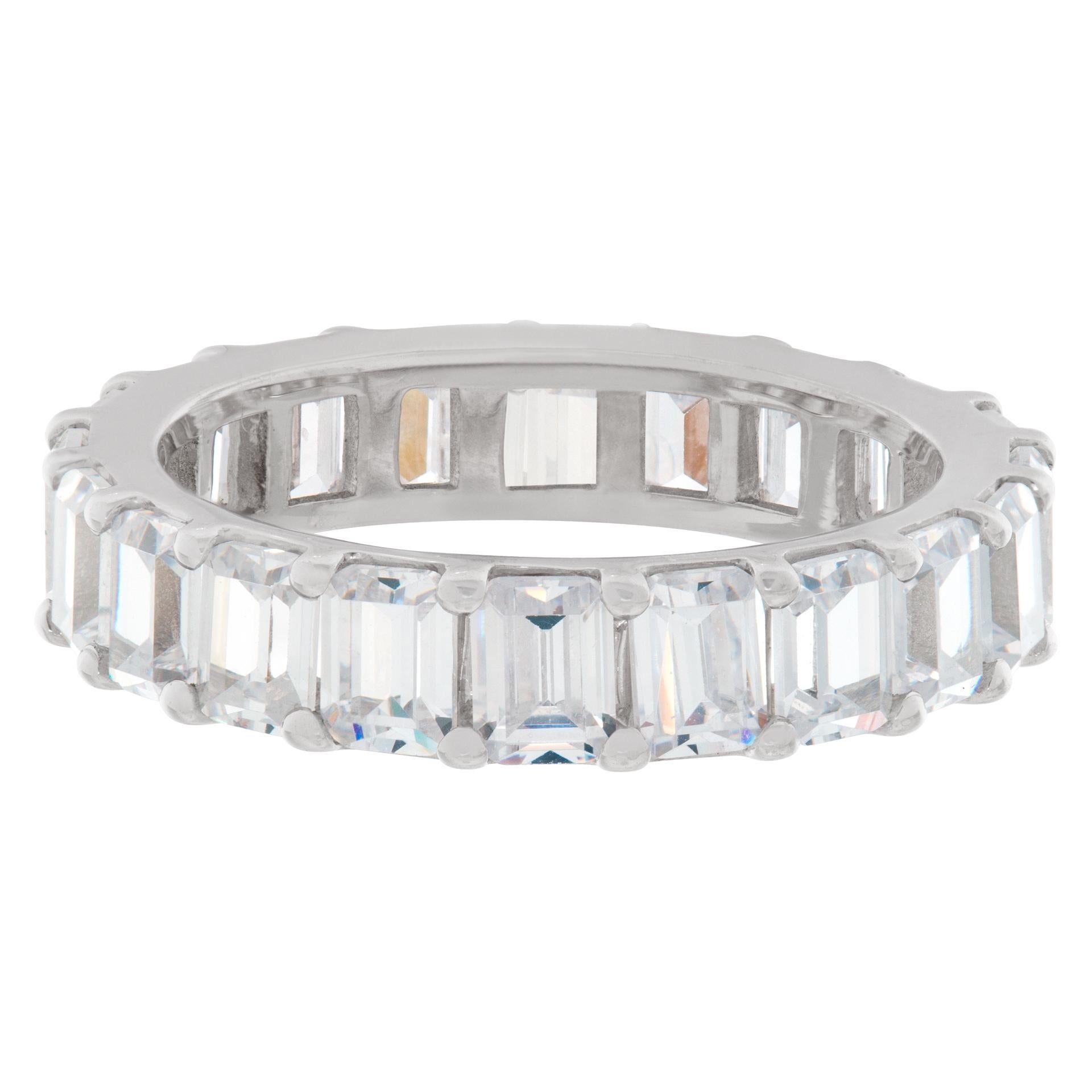 4.0ct Emerald Cut Diamond eternity band in platinum