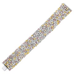 40ct Fancy Color Diamond Carpet Bracelet
