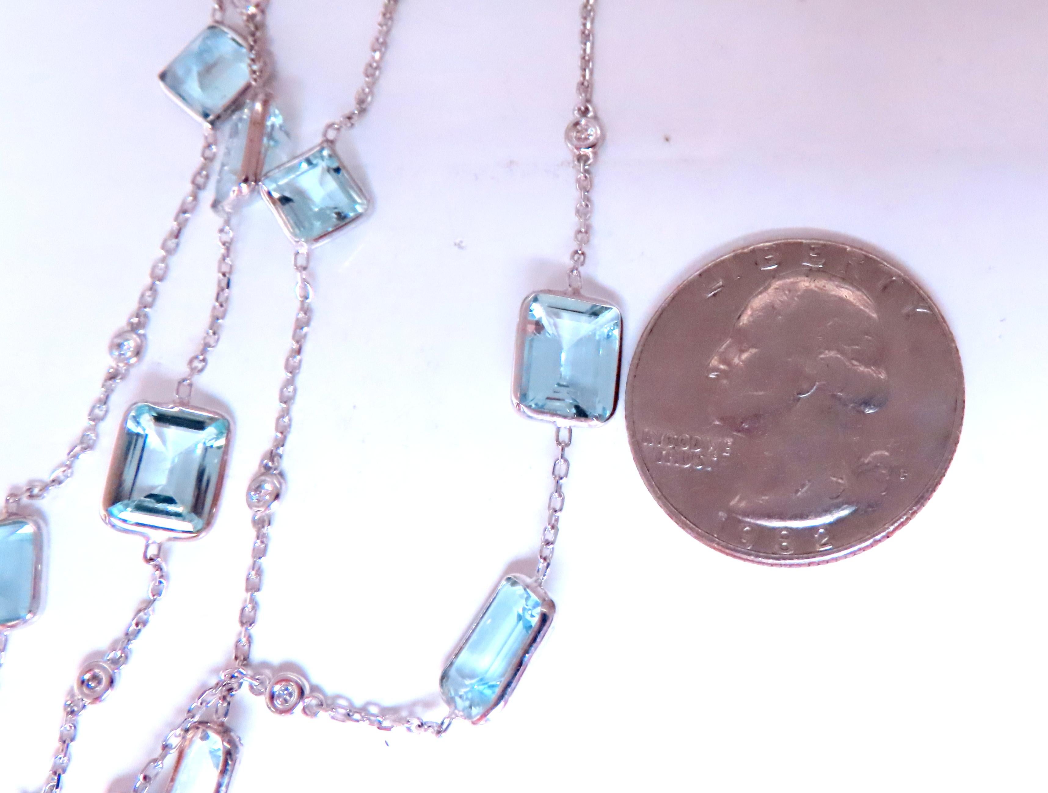 Contemporain 40ct Natural Aquamarine Yard Necklace 14kt 12511 en vente