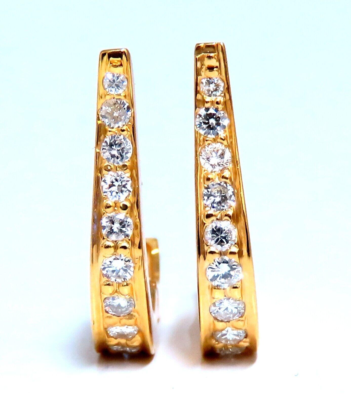 .40ct Natural Diamonds Lever Clip Earrings 14kt Gold In New Condition For Sale In New York, NY