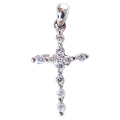 .40ct Natural Diamonds Petite Cross Pendant 14kt Gold