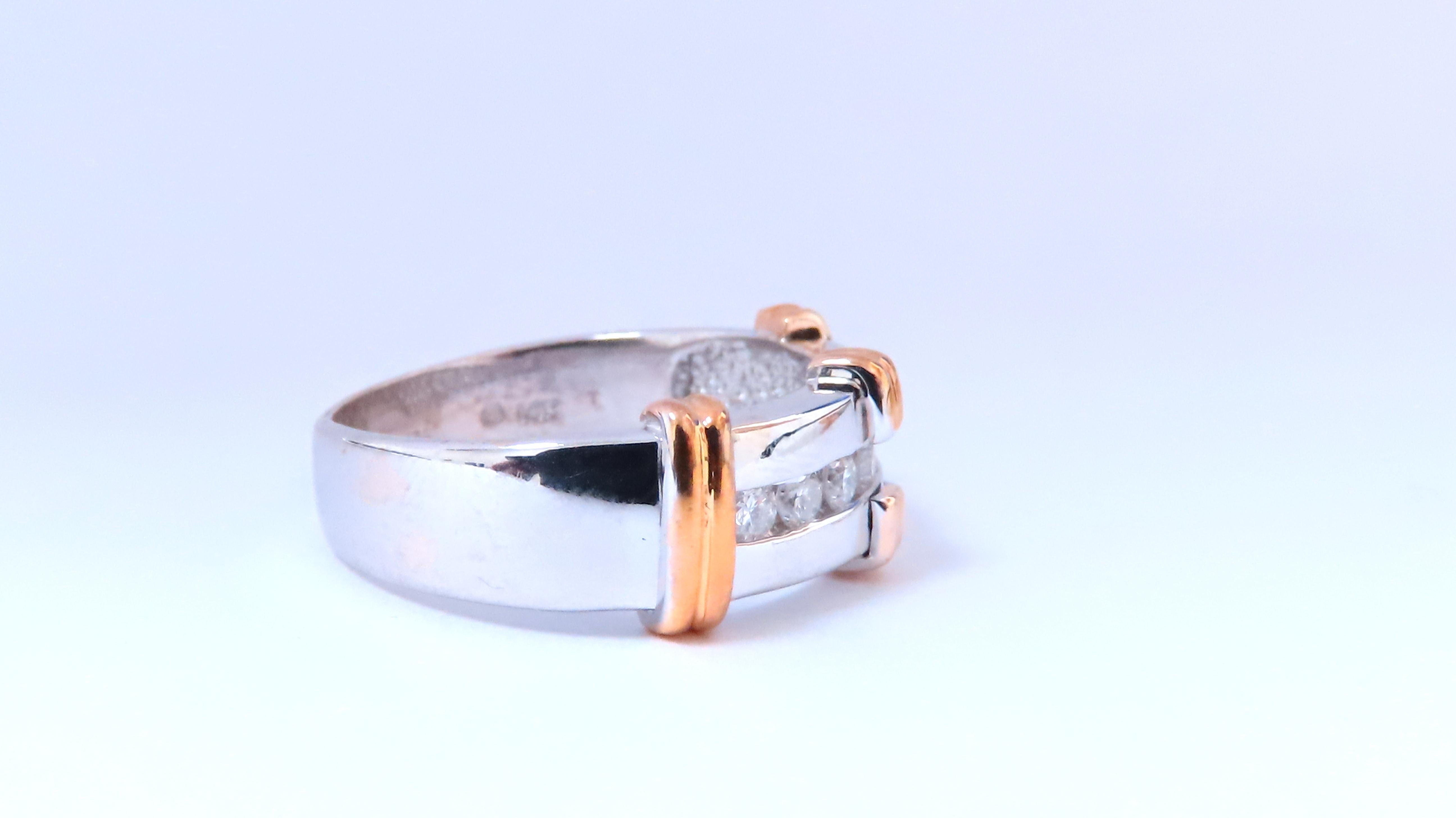 Baroque .40ct Nature Diamonds TriBar Shoulder Band 14kt 12638 en vente