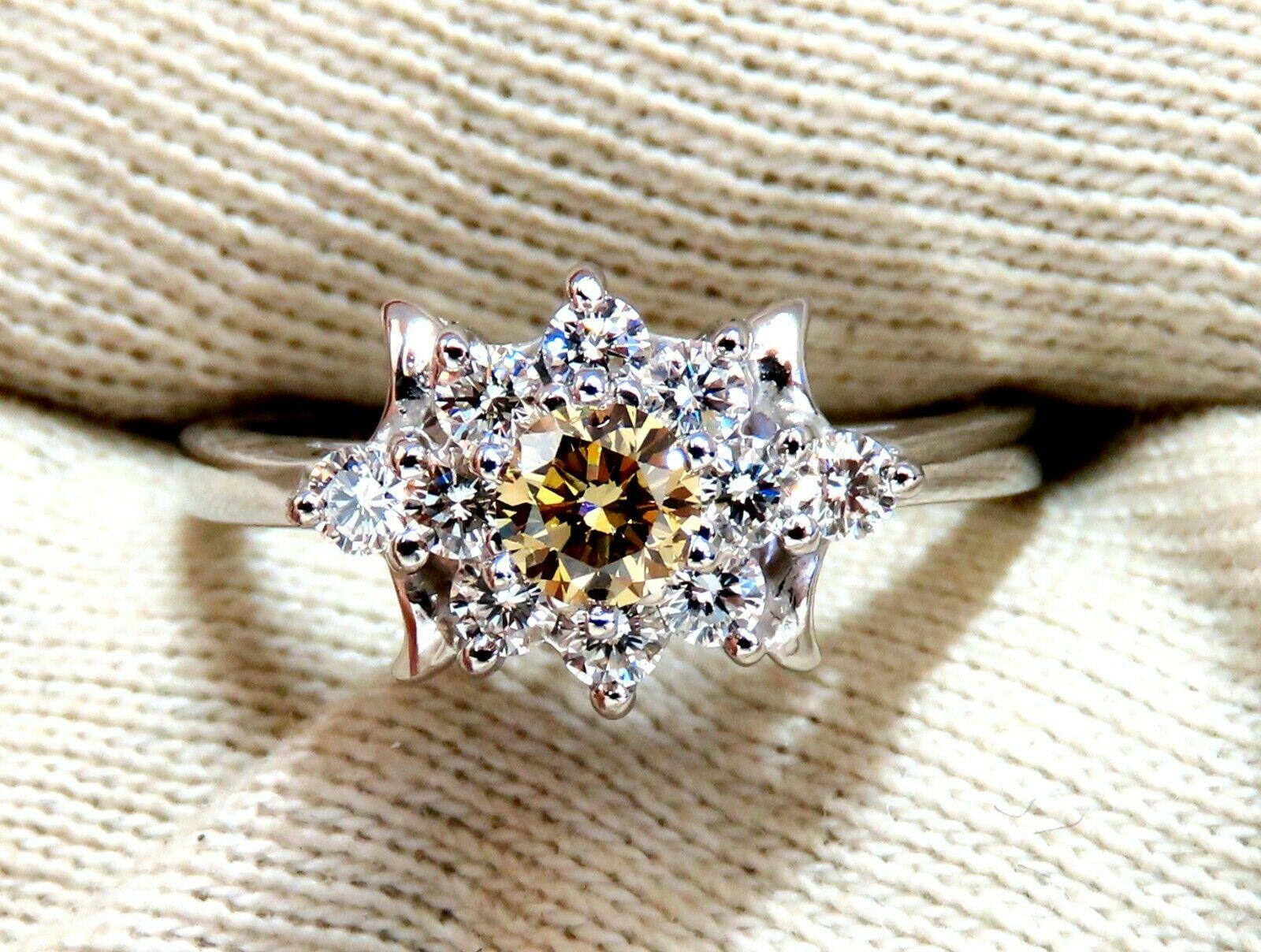 .40 Carat Natural Fancy Color Yellow Brown Diamond Ring 14 Karat In New Condition For Sale In New York, NY