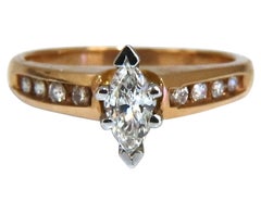 0,40 Karat natürliche Marquise-Diamanten als Akzent Ring 14kt
