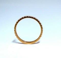 .40ct Natural Round Diamond Band Ring 14 Karat Bead Set Pave Flat Band