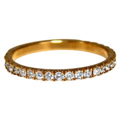 .40ct Natural Round Diamond Band Ring 14 Karat Bead Set Pave Flat Band*
