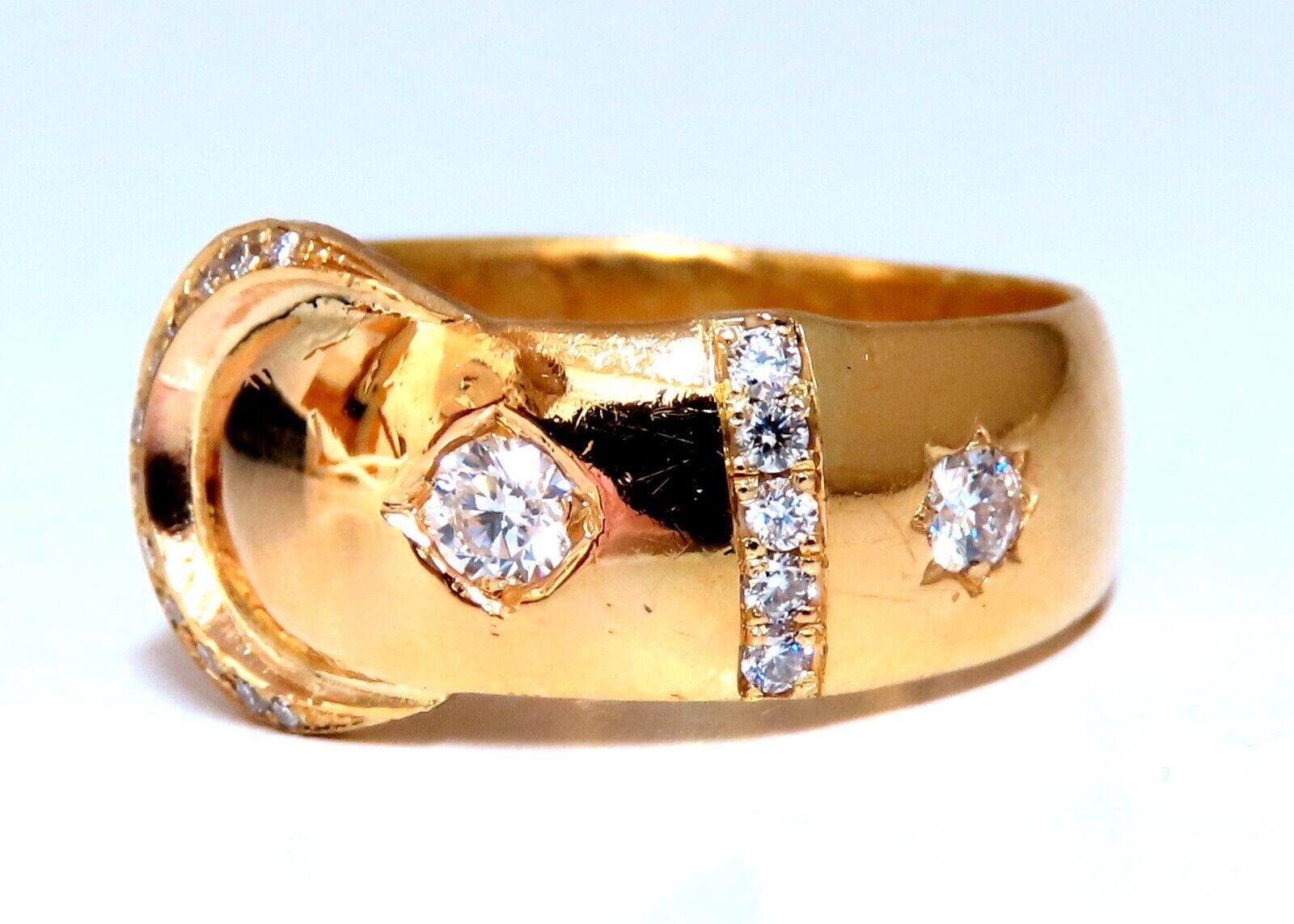 Crescent & Star 

Made in England 

.40ct Natural Round Cut Diamond Vintage Ring

Vs-2 clarity G color.

18kt yellow gold

6 Grams

Band: 10mm wide

Depth: 1.3mm

Current ring size: 5.5

May professionally resize, please inquire.