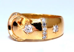 .40ct Natural Round Diamond Crescent Ring 18kt England*
