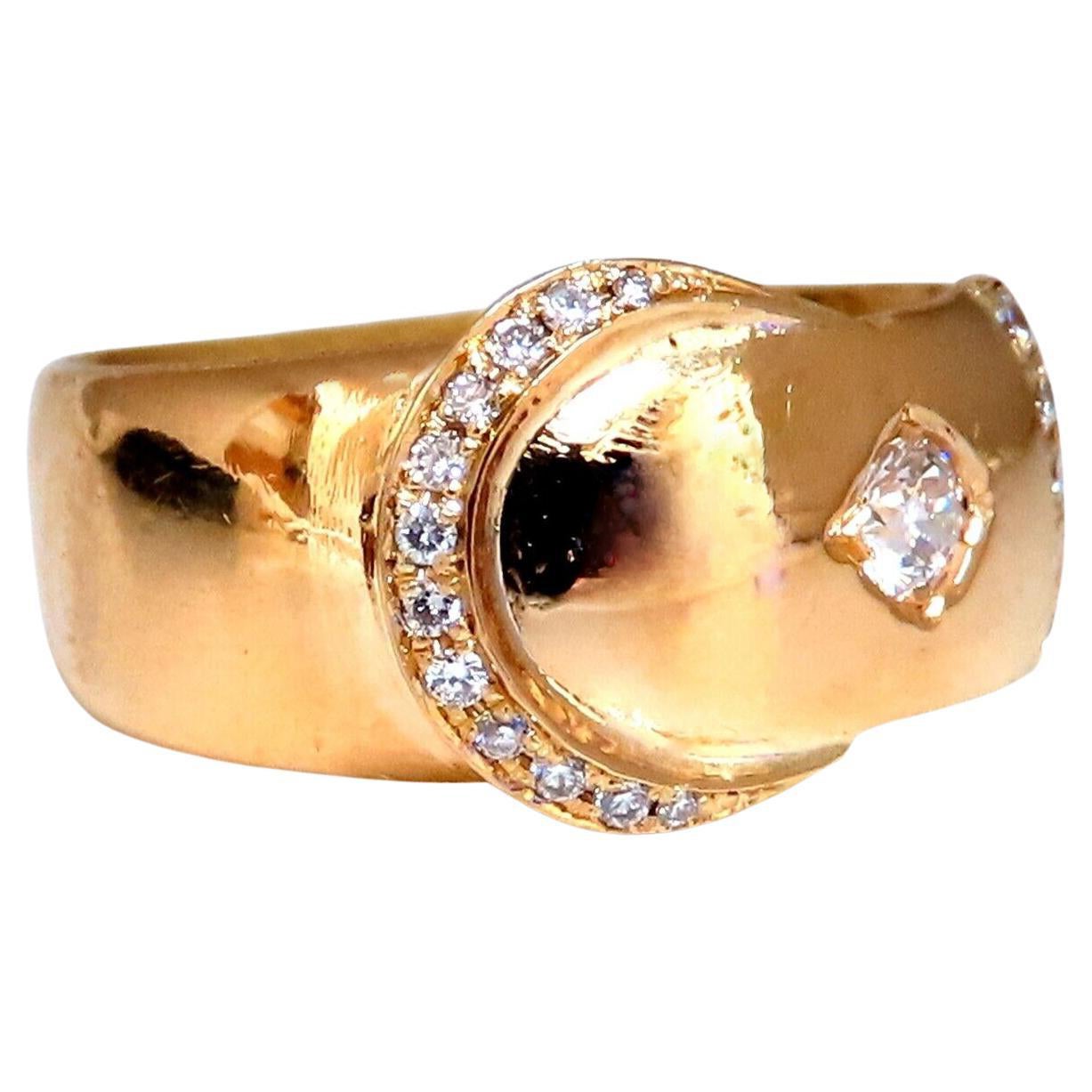 .40ct Natural Round Diamond Crescent Ring 18kt England* For Sale