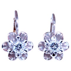 .40ct Diamante Redondo Natural Pendientes de hilo europeo 12488
