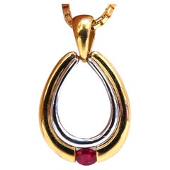 .40ct Natural Ruby Necklace 18kt Horse Shoe*
