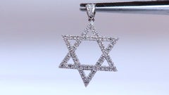.40ct round natural diamonds star pendant 14kt 20mm*