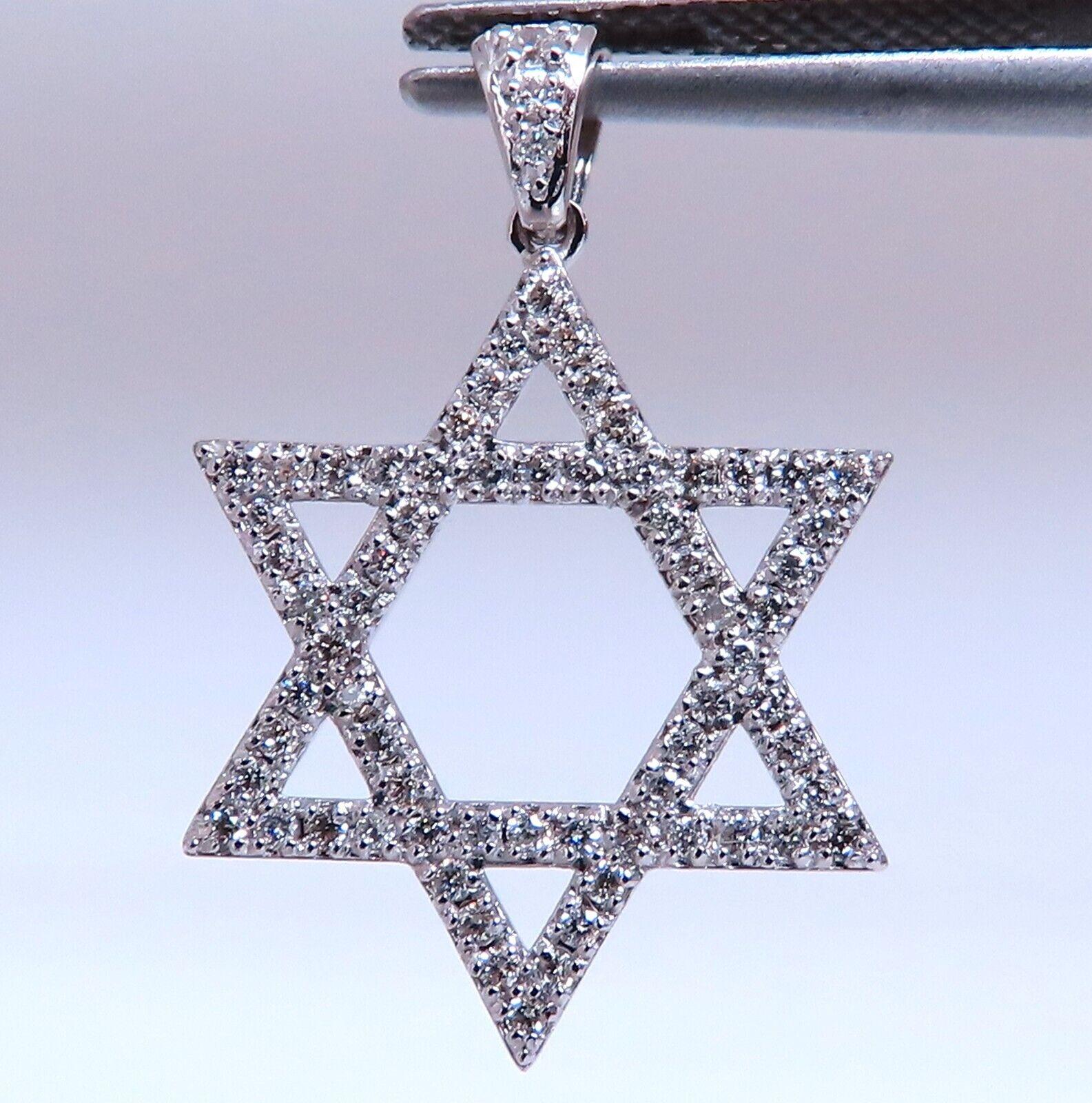 .40ct diamants ronds naturels pendentif étoile 14kt 20mm Neuf - En vente à New York, NY