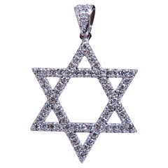 .Colgante de estrella con diamantes naturales redondos de 0,40 ct, 14 kt, 20 mm*