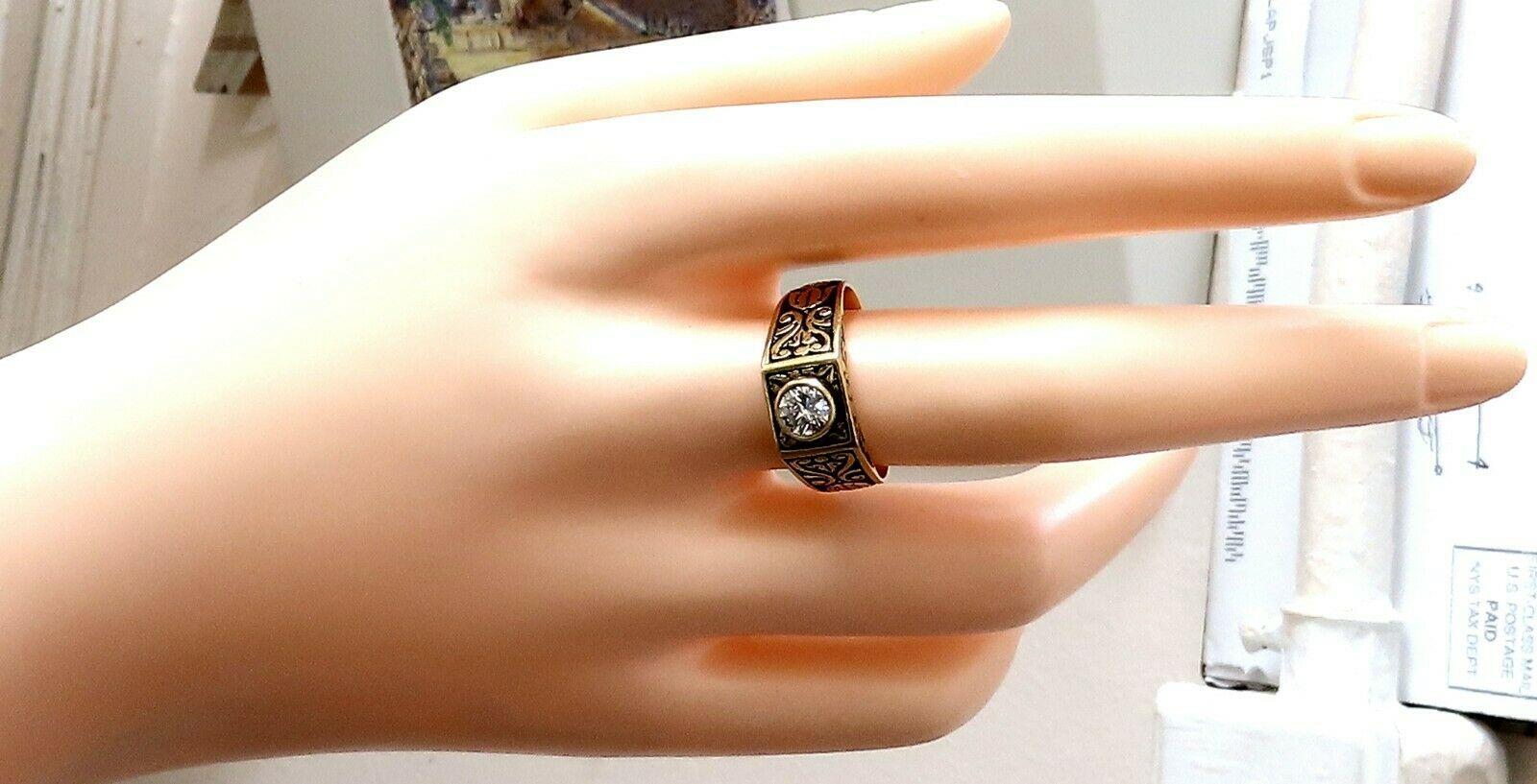 .40 Carat Vintage Victorian Natural Diamond Ring 18 Karat Raised Crest In Excellent Condition For Sale In New York, NY