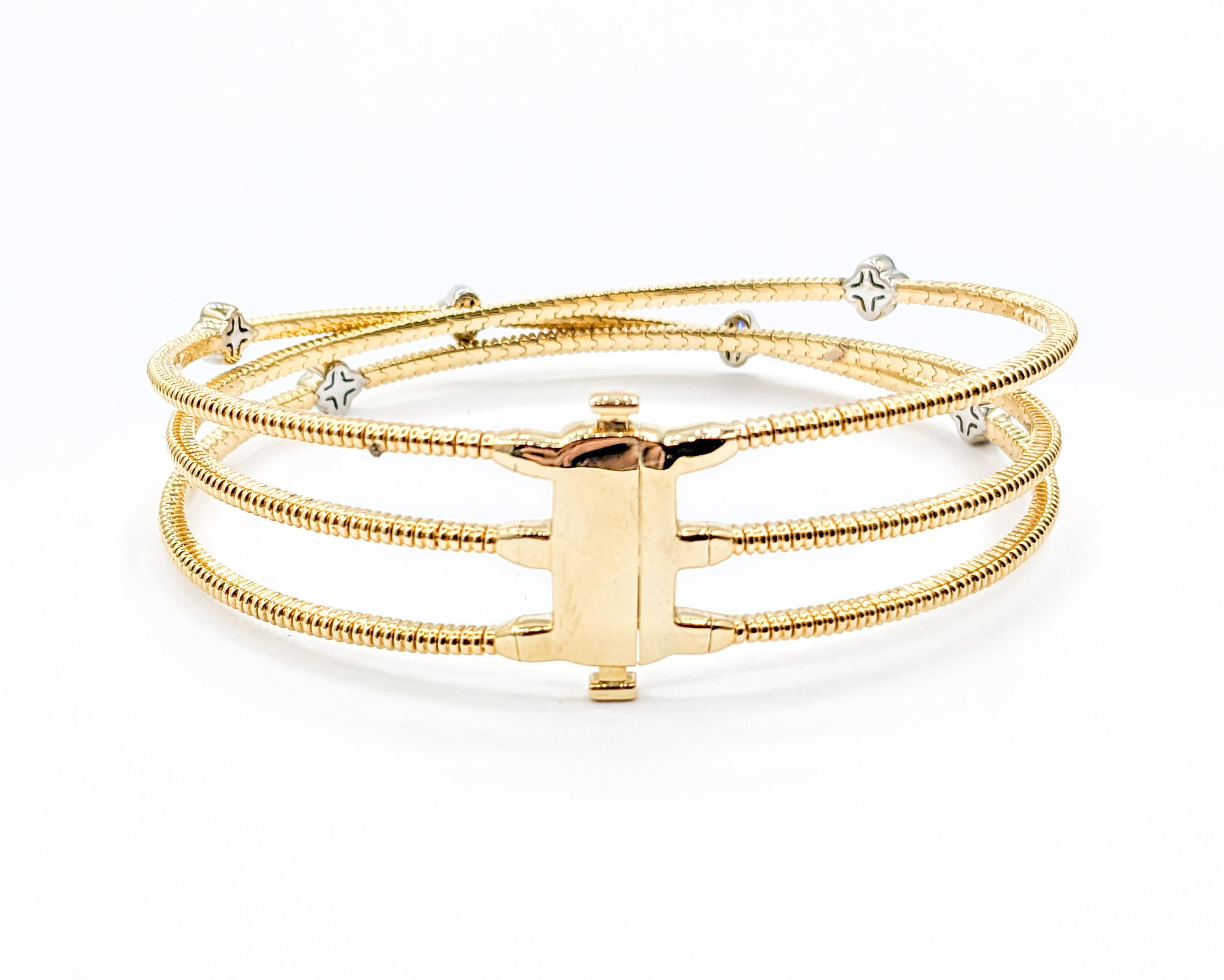 .40ctw Cross-over Bracelet In Yellow Gold For Sale 3