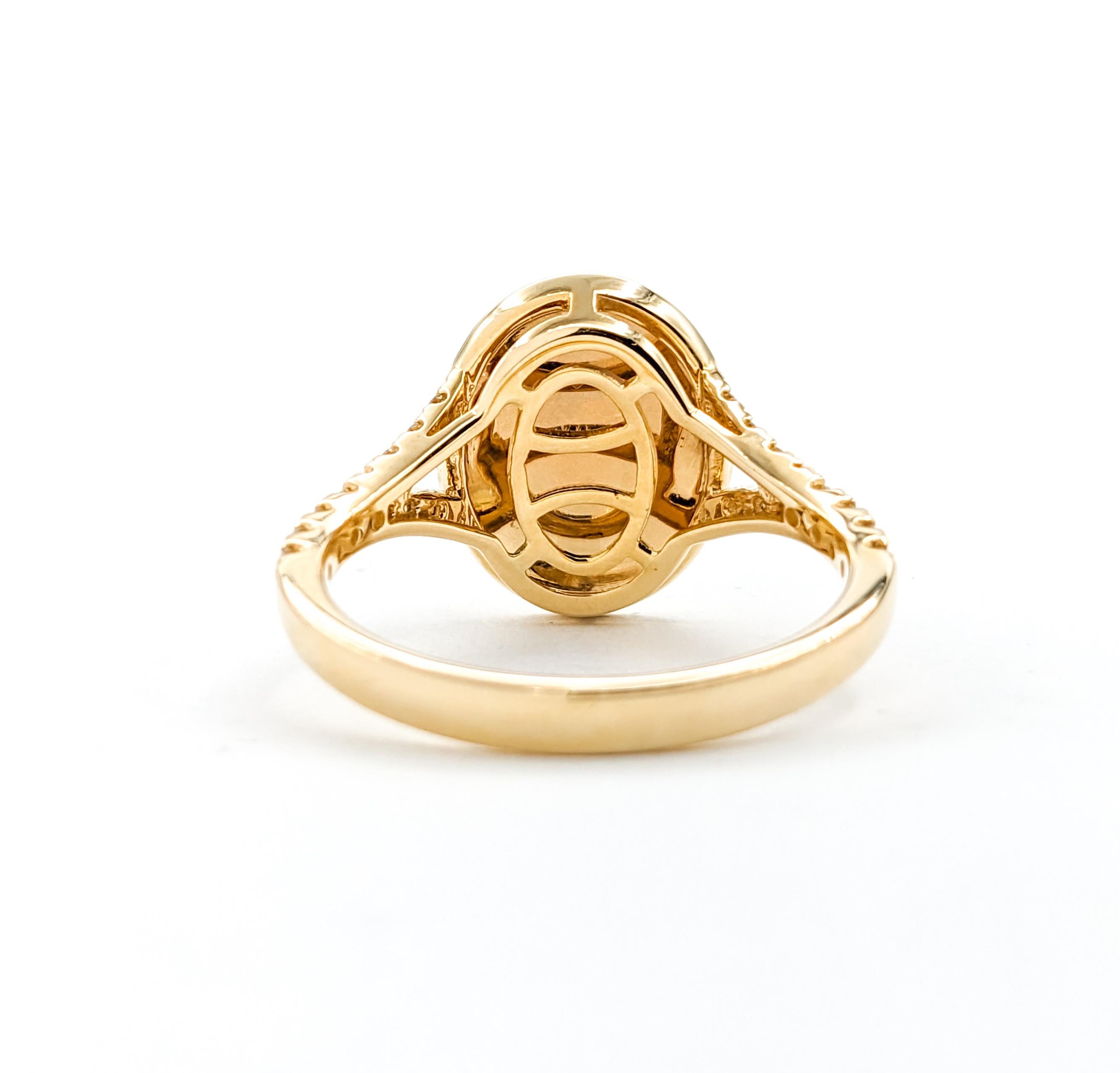 .40ctw Diamond Fleur-De-Lis Ring In Yellow Gold For Sale 3