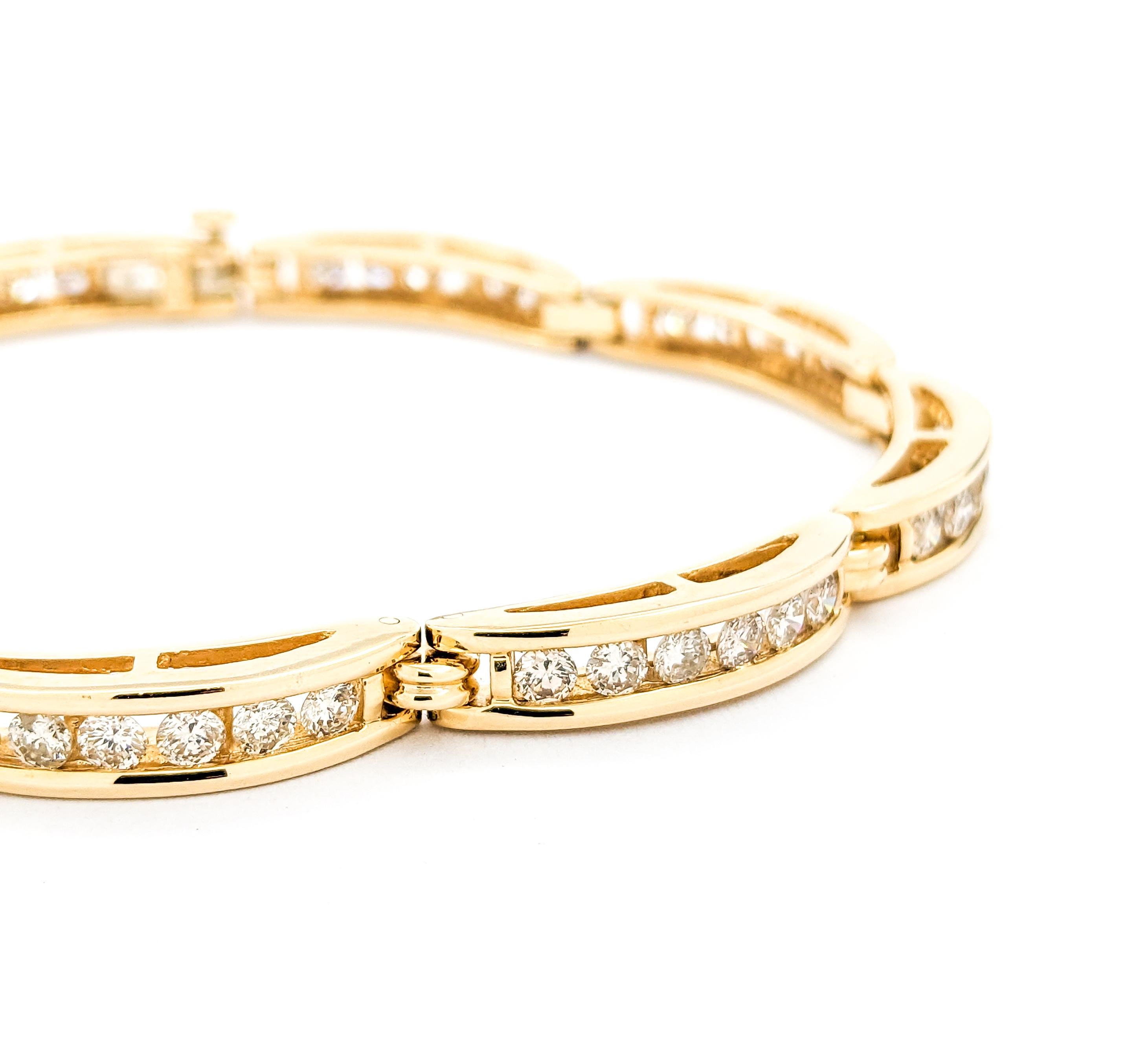 4.0ctw Diamond Tennis Bracelet In Yellow Gold For Sale 4