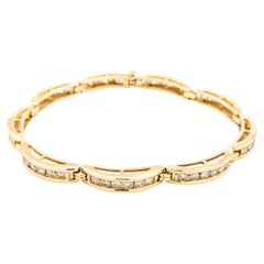 Bracelet de tennis en or jaune avec diamant de 4,0ctw