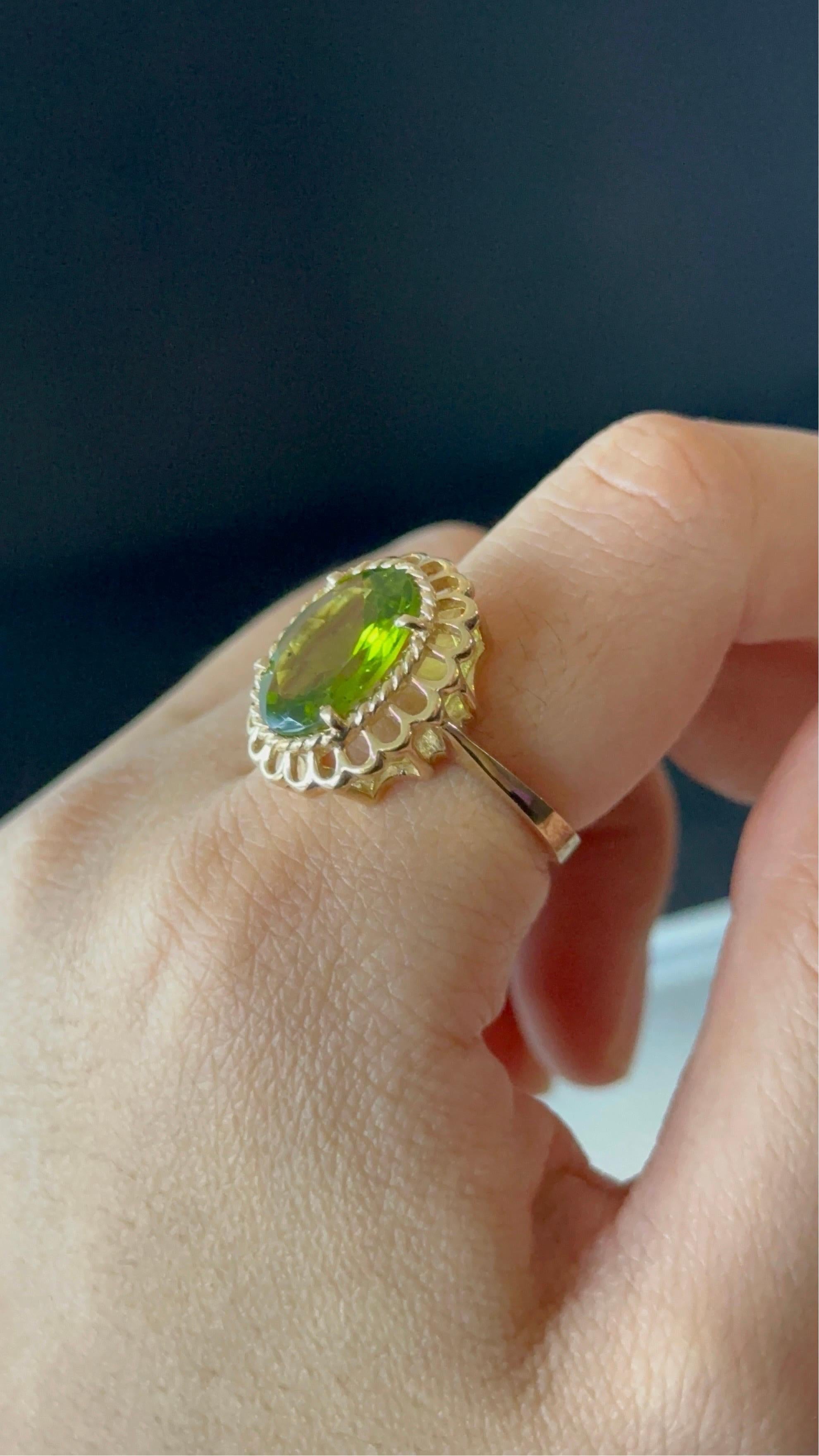 Bague en or jaune 14 carats avec Prasiolite de 4,0 carats Excellent état - En vente à West Palm Beach, FL