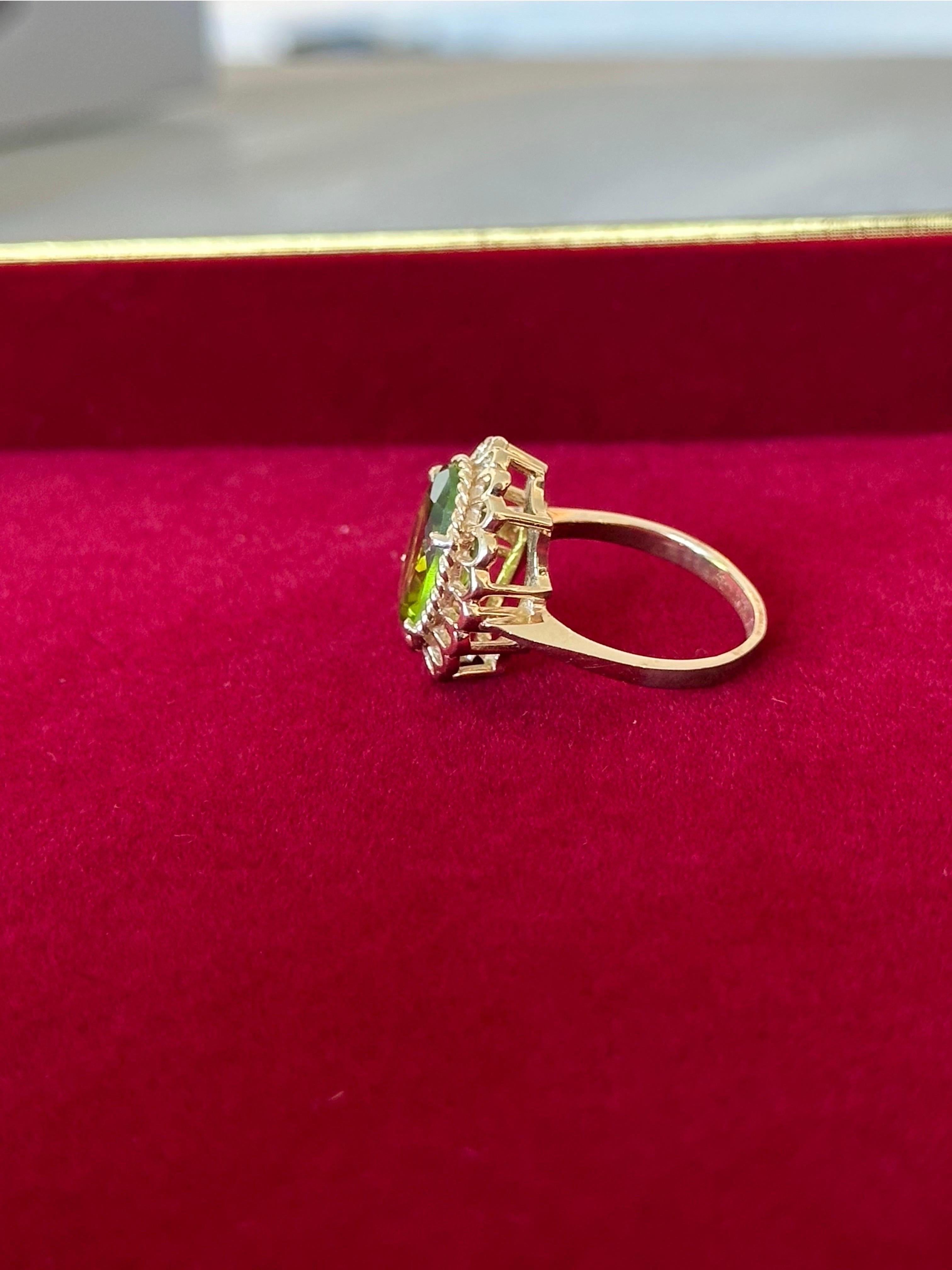 Bague en or jaune 14 carats avec Prasiolite de 4,0 carats en vente 1