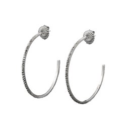 40 mm Mini Facet Hoops Earrings in Sterling Silver 925 by Leonie Simpson