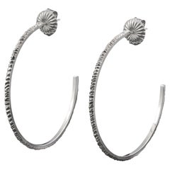 40 mm Mini Facet Hoops Earrings in Sterling Silver 925 by Leonie Simpson