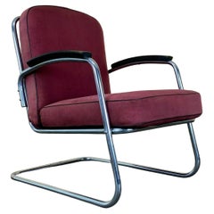 Sedia Bauhaus a sbalzo anni '40-'50 Sedia Club Mauser in acciaio tubolare 2 di 3