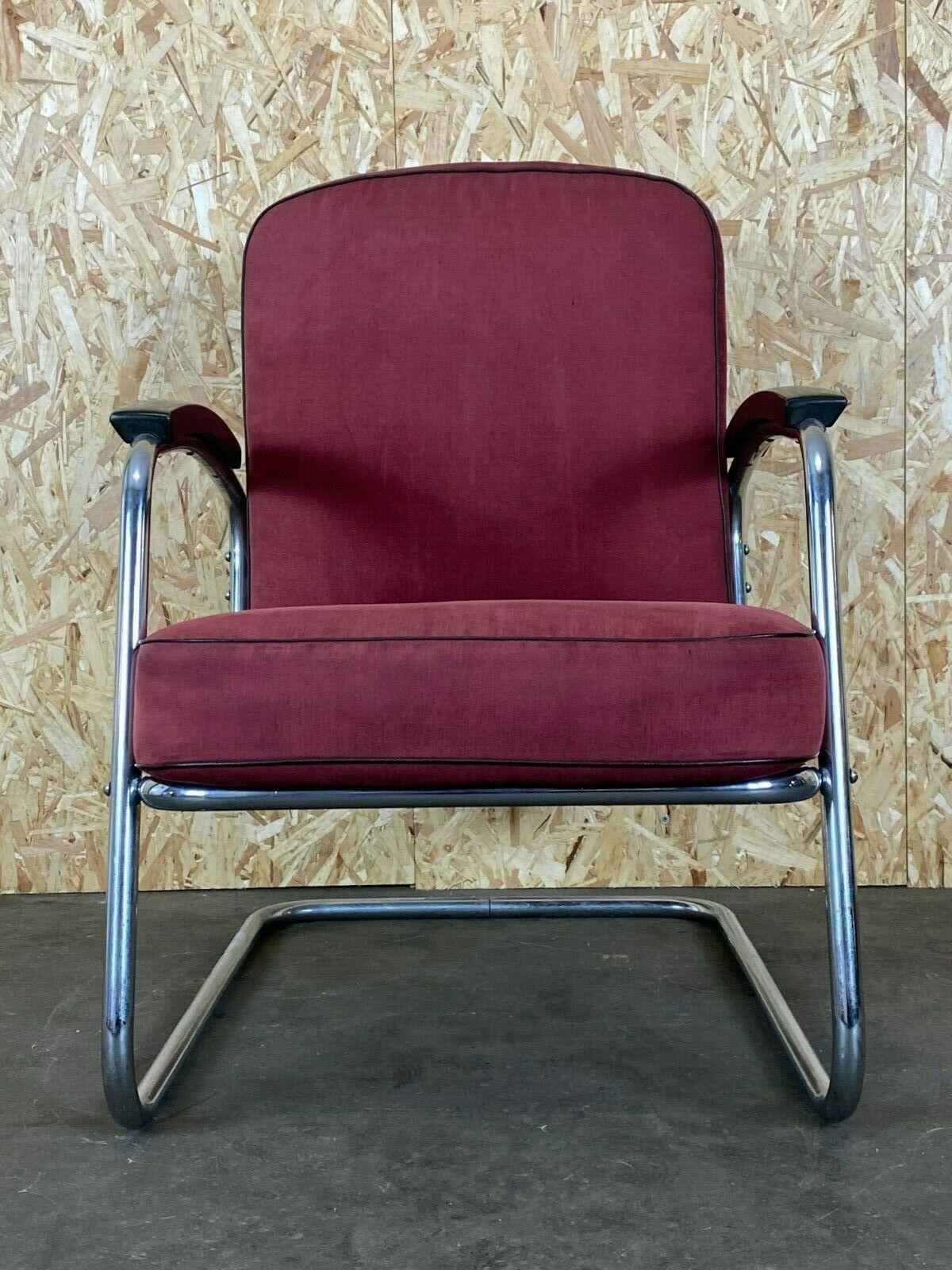 40er 50er Jahre Bauhaus Freischwinger Mauser Stahlrohr Clubsessel 3 von 3 im Zustand „Relativ gut“ in Neuenkirchen, NI