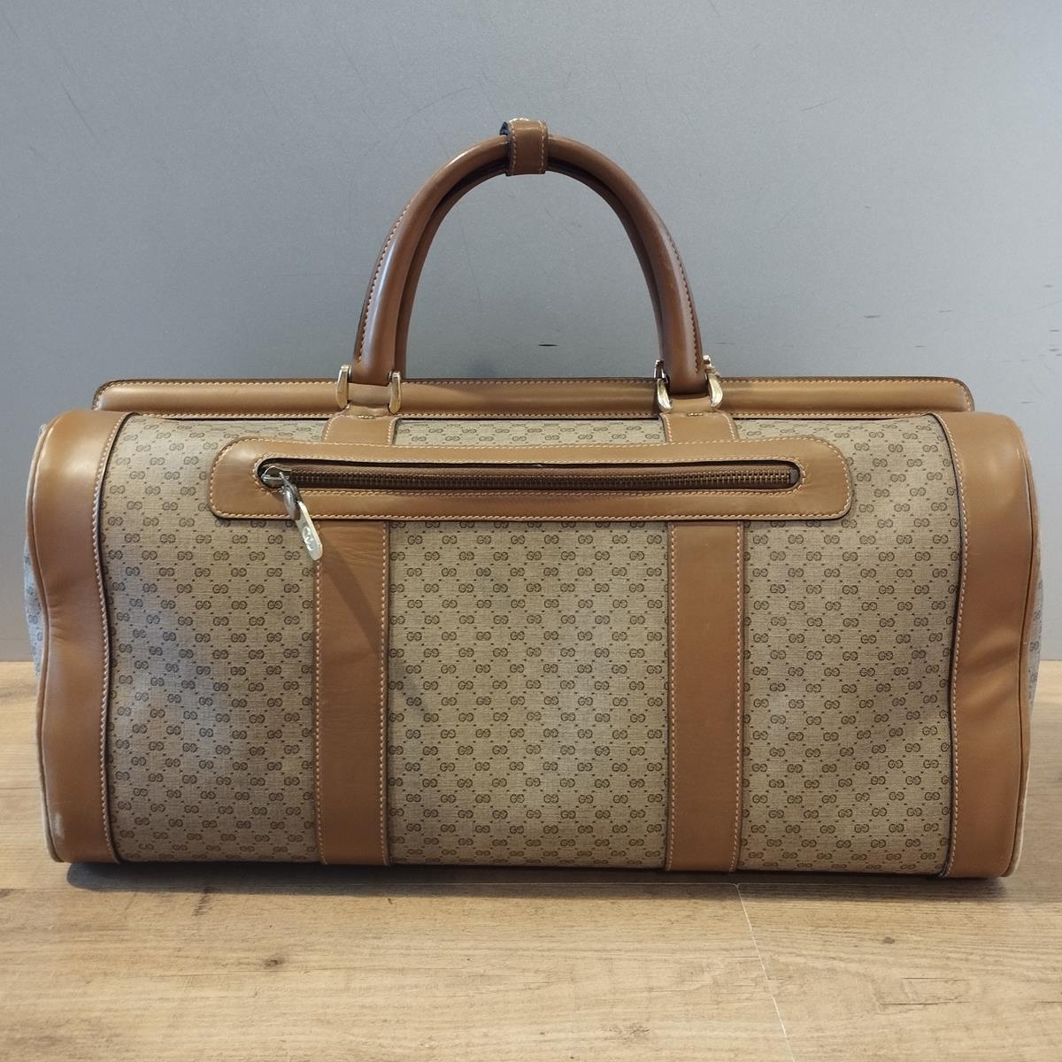 Brown 40s/50s Rare Gucci Vintage Travel Bag For Sale