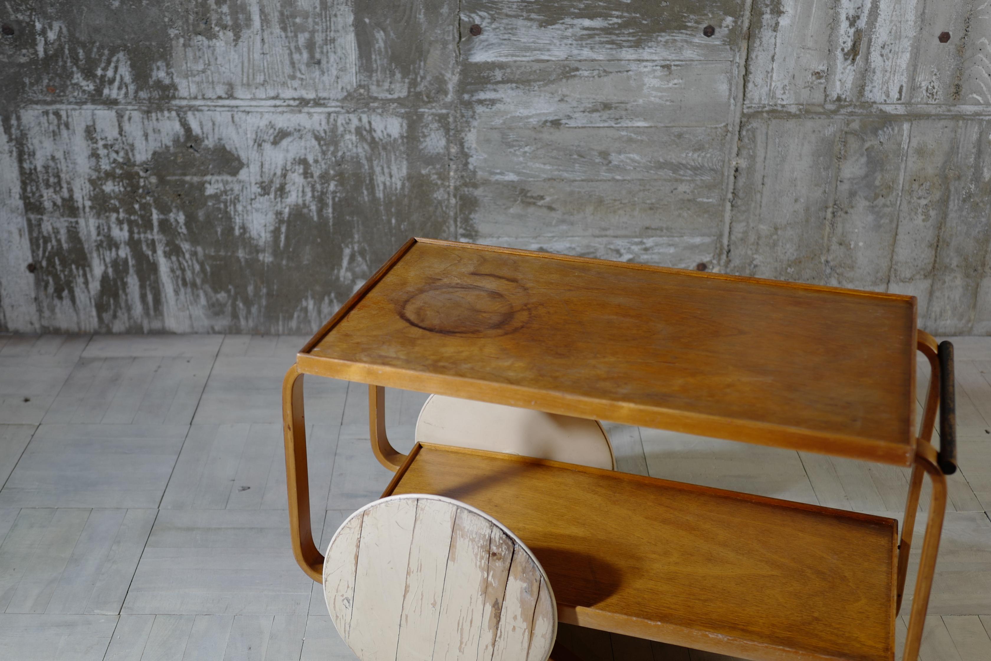 40's alvar aalto tea trolley 901 made in sweden In Good Condition In Tomi, Nagano