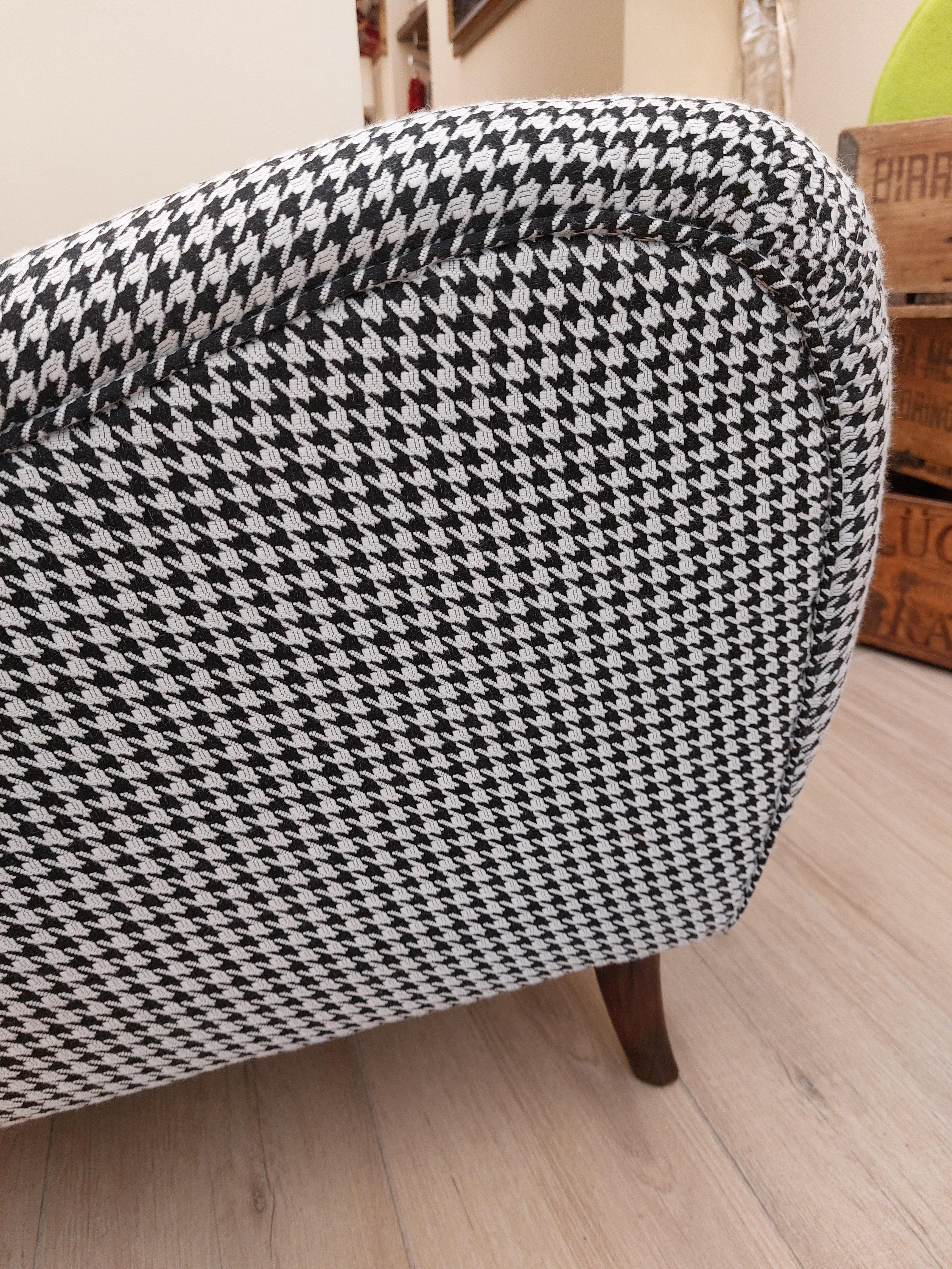 '40s Armchair with New Houndstooth Upholstery 3