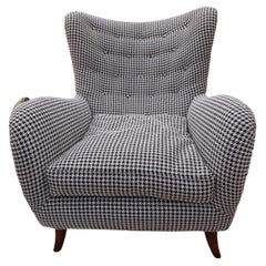 '40s Armchair with New Houndstooth Upholstery