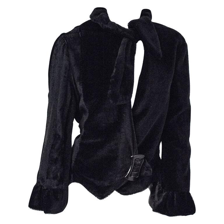 40s Black Jacket with Bell Sleeves In Excellent Condition For Sale In San Francisco, CA