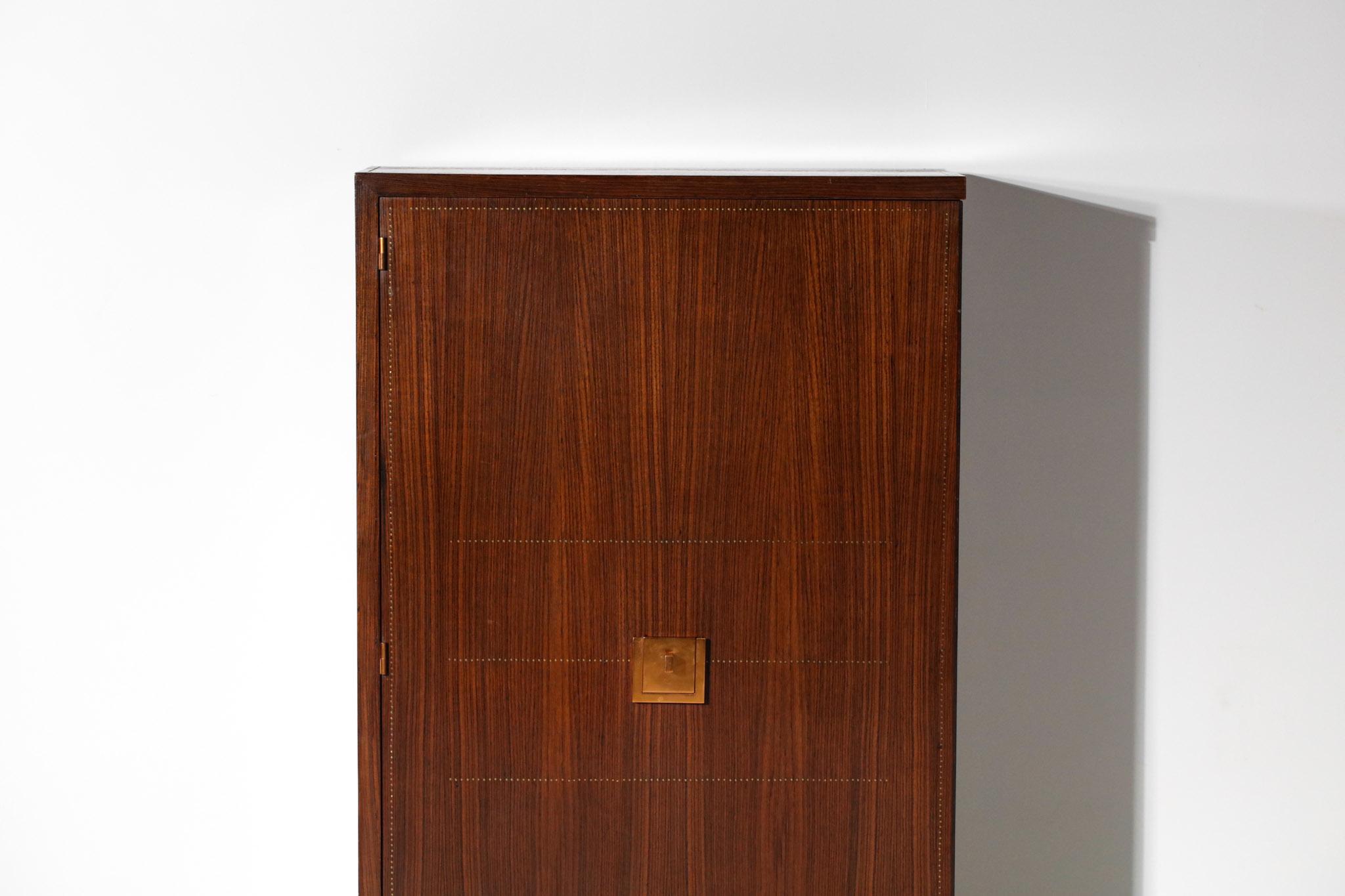 Mid-20th Century 40's Cabinet by French Designer Andre Sornay Mahogany and Copper Art Deco For Sale