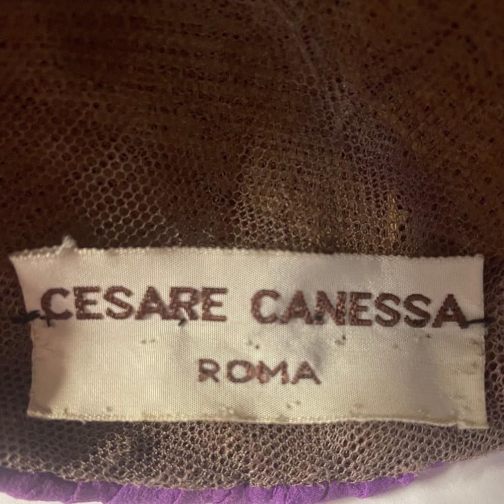 40s Cesare Canessa Vintage violet pleated silk headgear For Sale at 1stDibs braces headgear 1960s