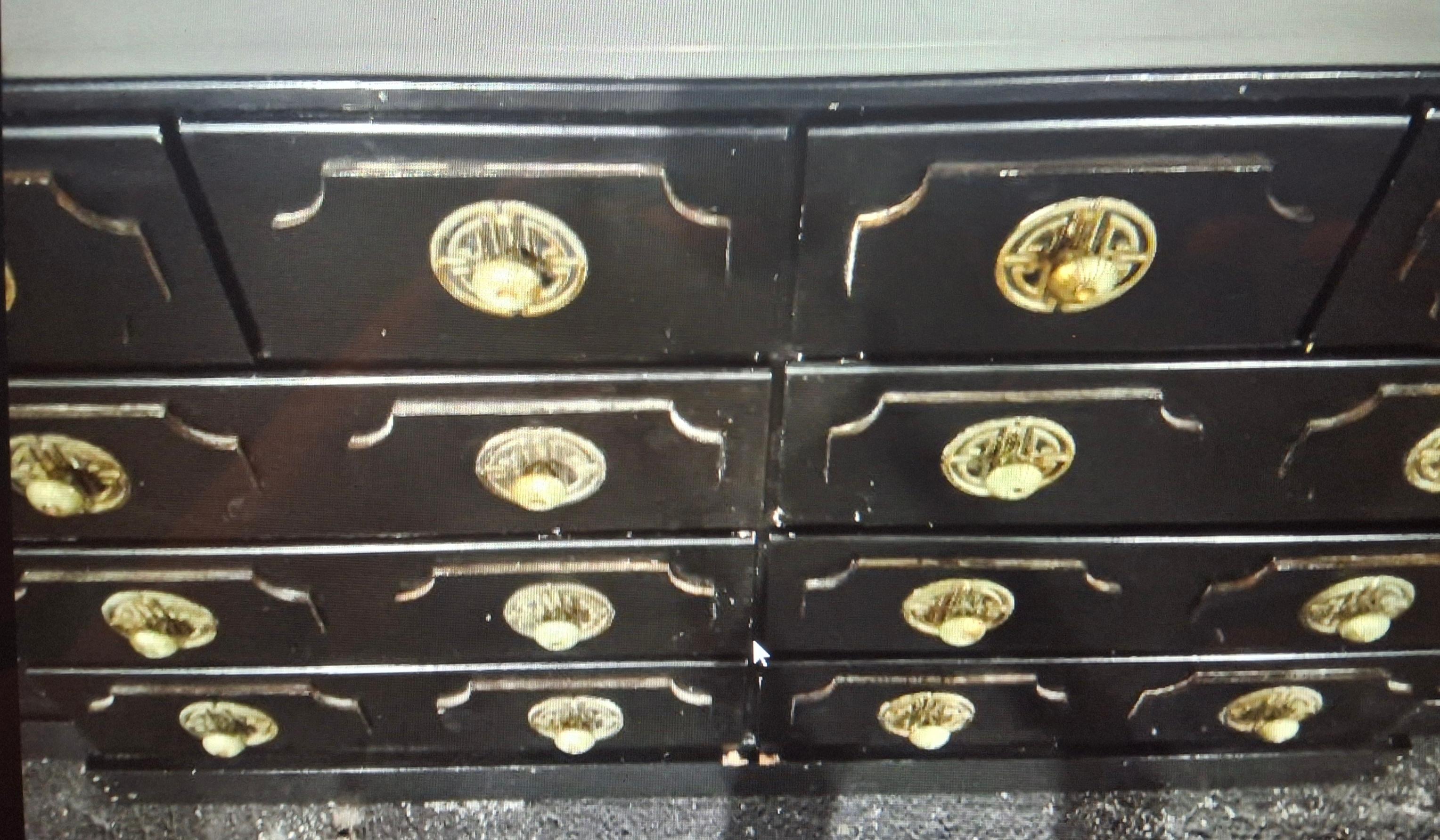 40s Custom Hollywood Regency Draper style Chinoiserie Wall Unit by Billy Baldwin For Sale 5