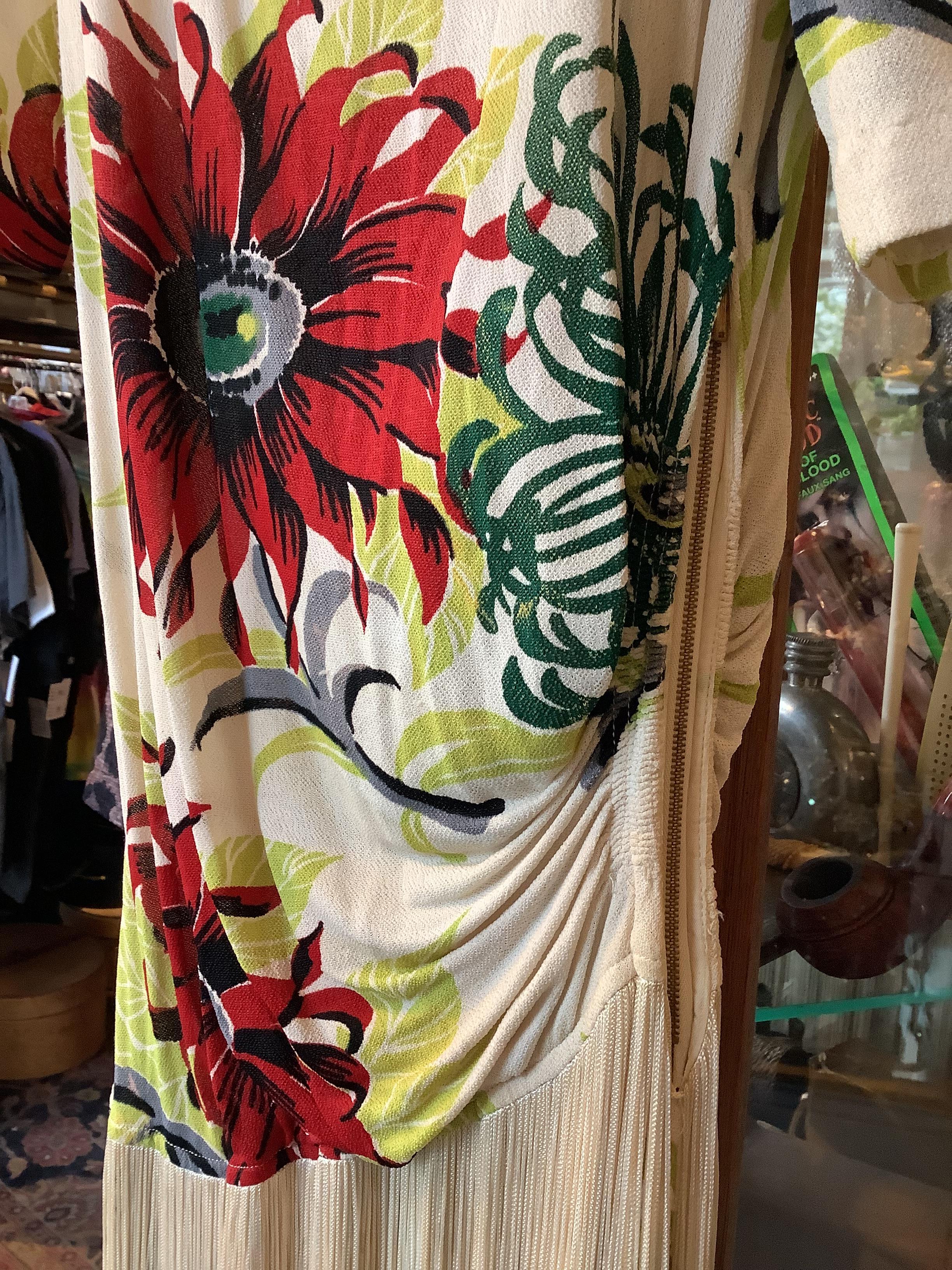 floral fringe dress