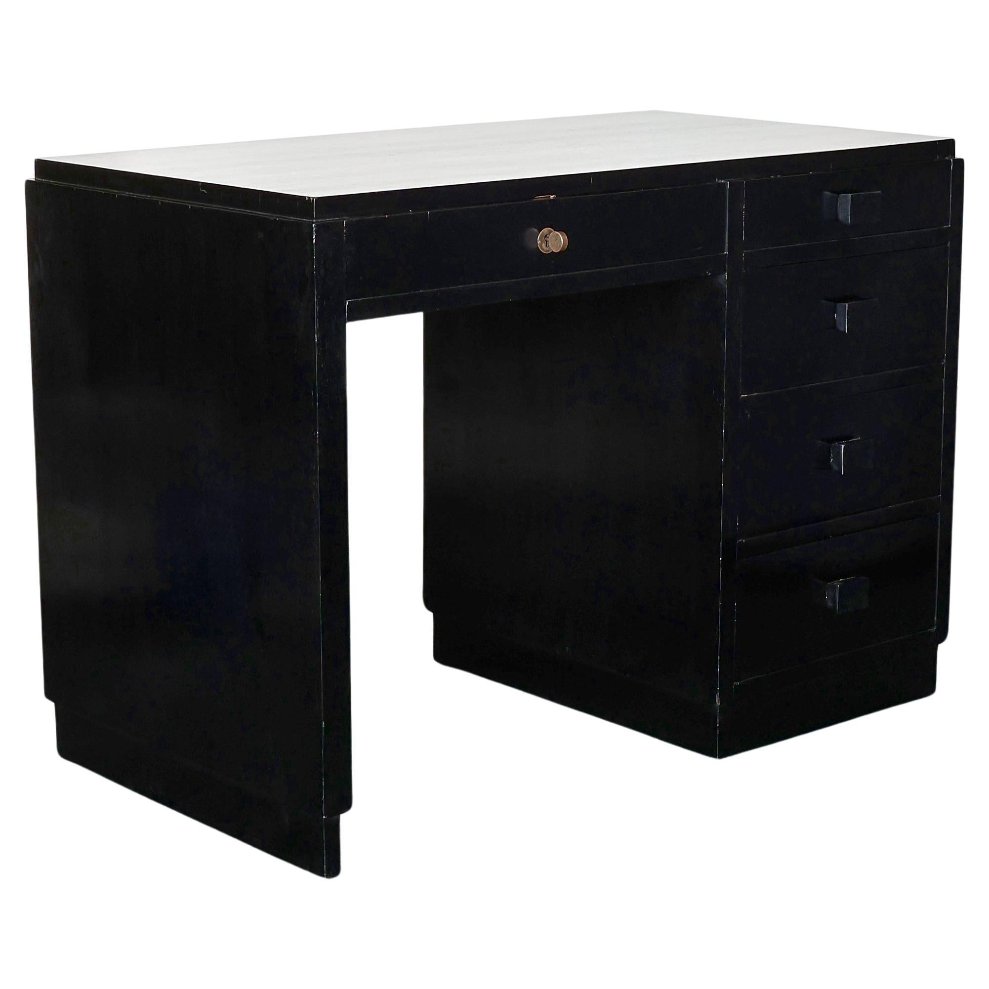 40s French Ebonised Modernist Desk