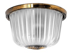 40s Livio Seguso Italy Ceiling or Wall Lamp in Pressed Crystal