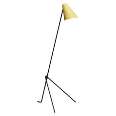 40er Jahre Metall Grasshopper Giraffen-Stehlampe mit Vanille-Schirm aus Schweden