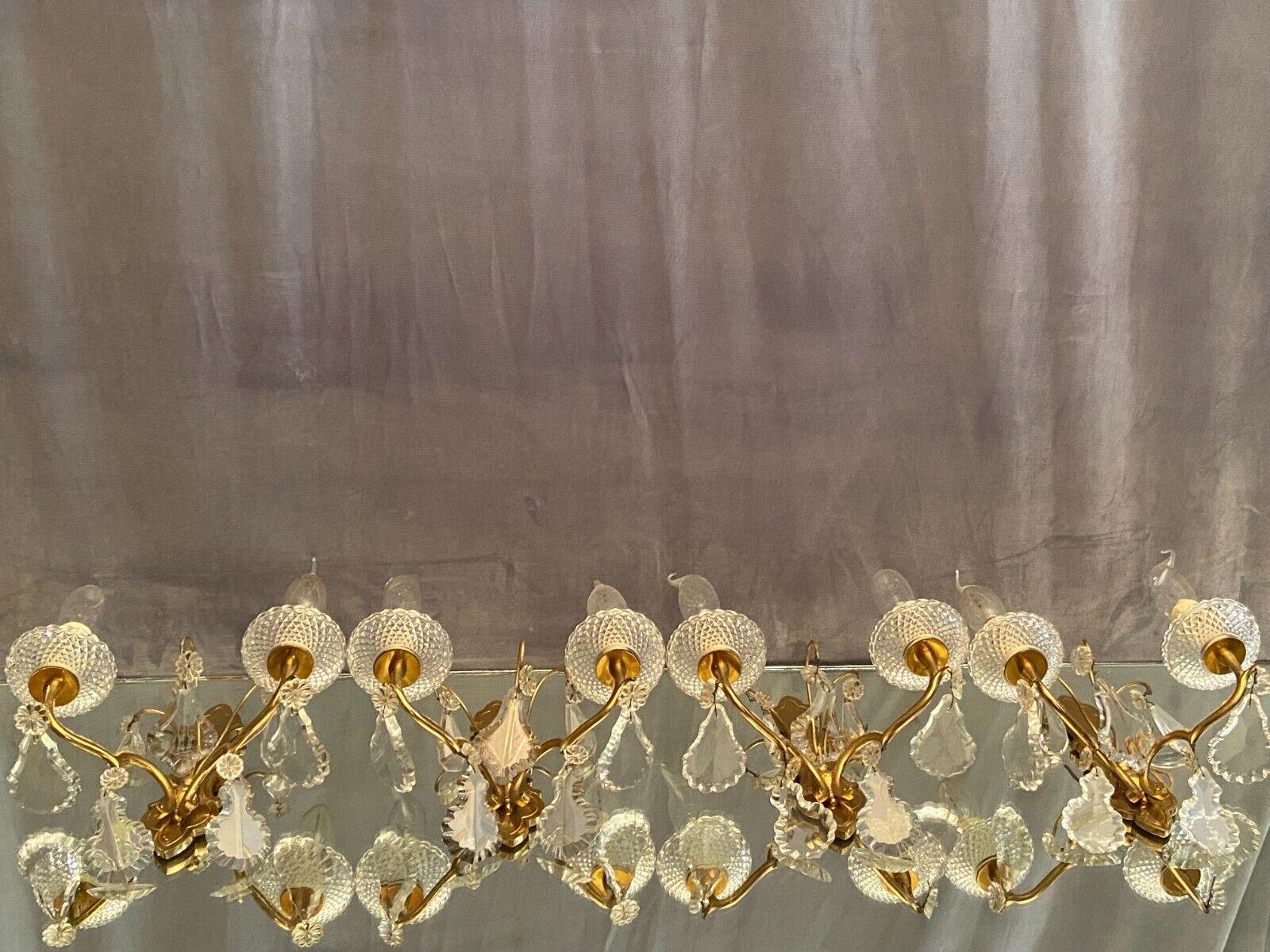 Set di 4 lampade francesi in stile Luigi XV, bronzo dorato e cristallo. Baccarat in vendita 5