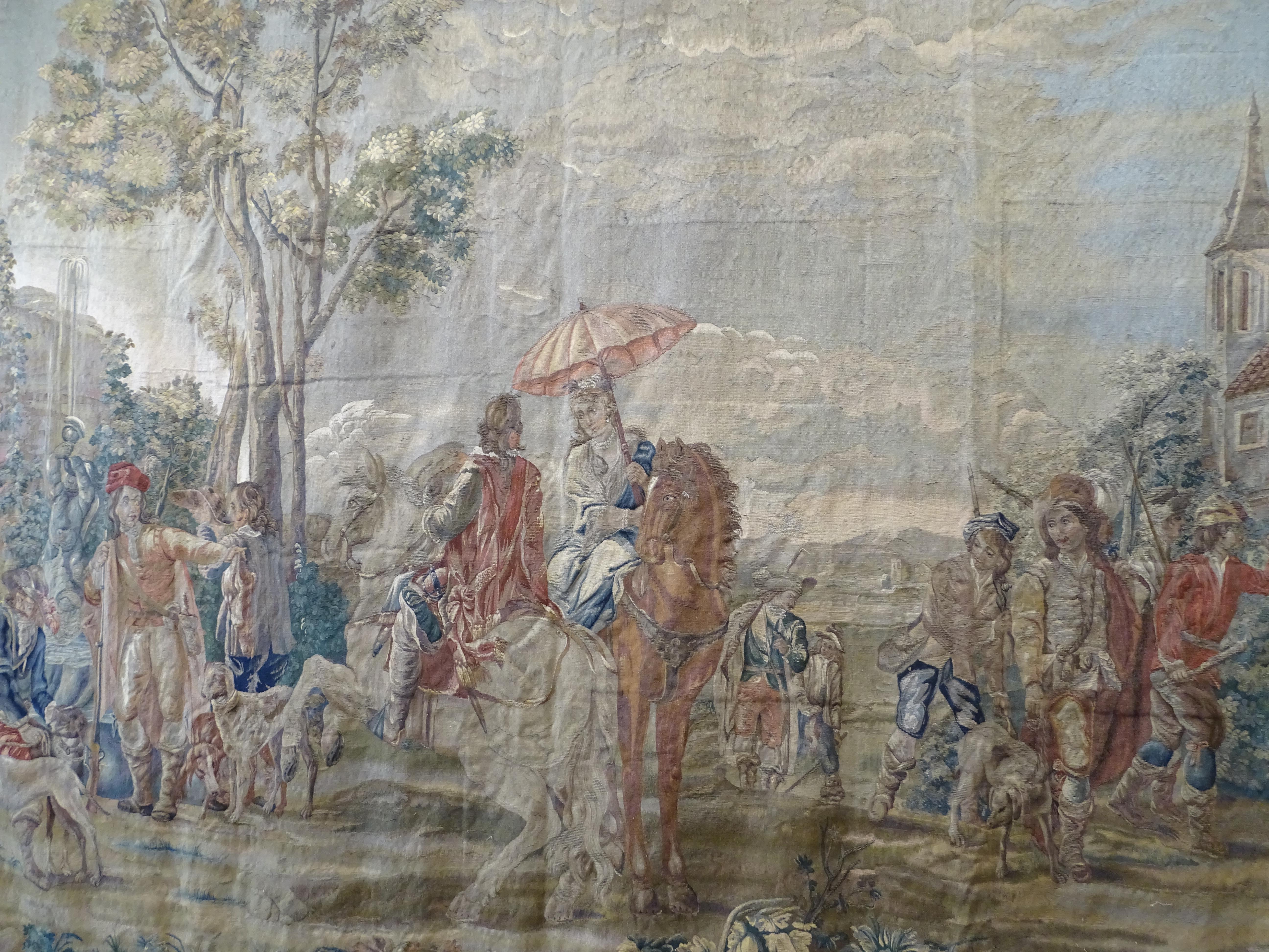 40s Spanish Hand Sewn Tapestry Carpet in Wool In Good Condition In Valladolid, ES