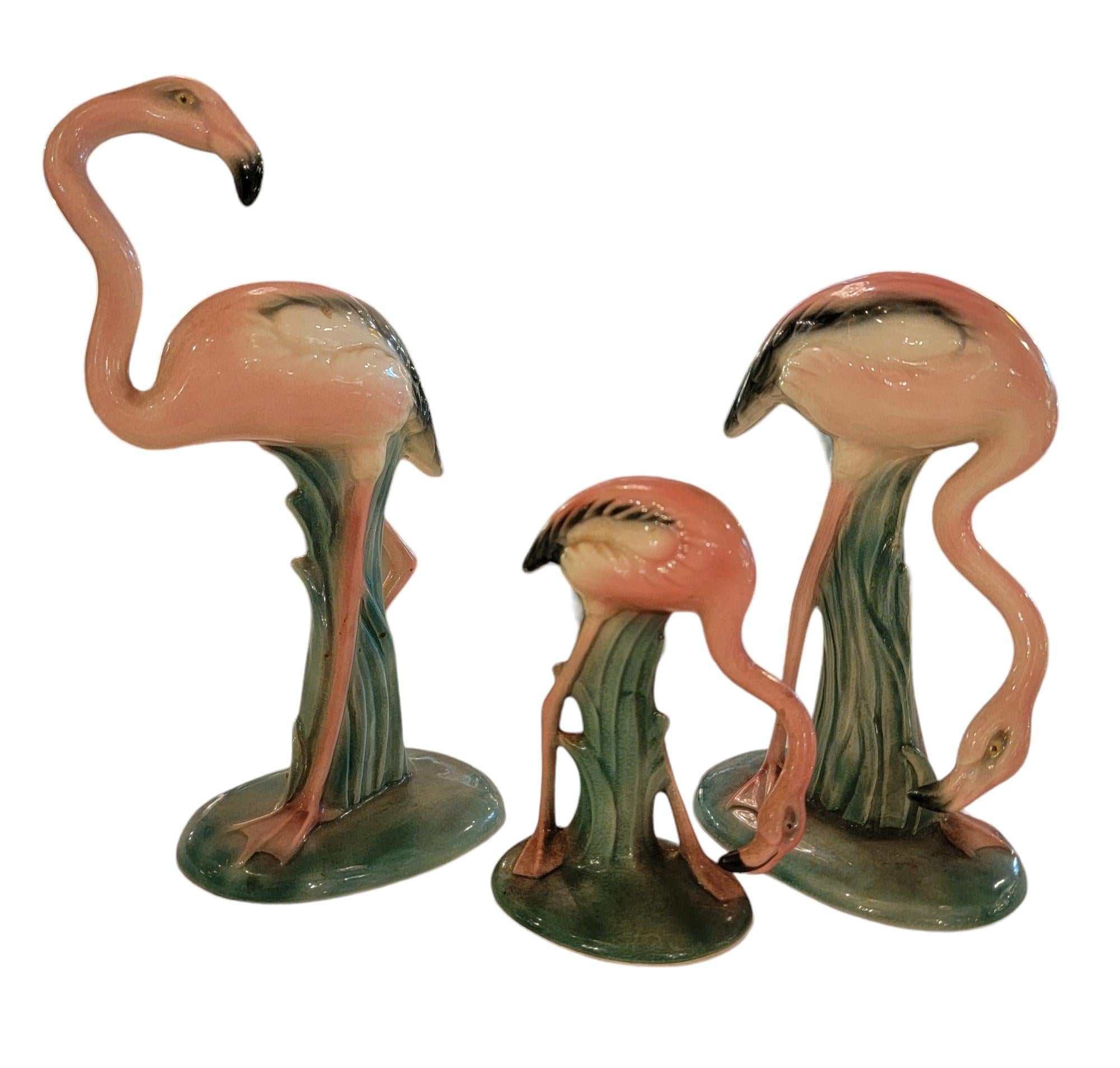 40er Jahre Will George California Pottery Flamingos Gruppe von Siebenern im Angebot 3