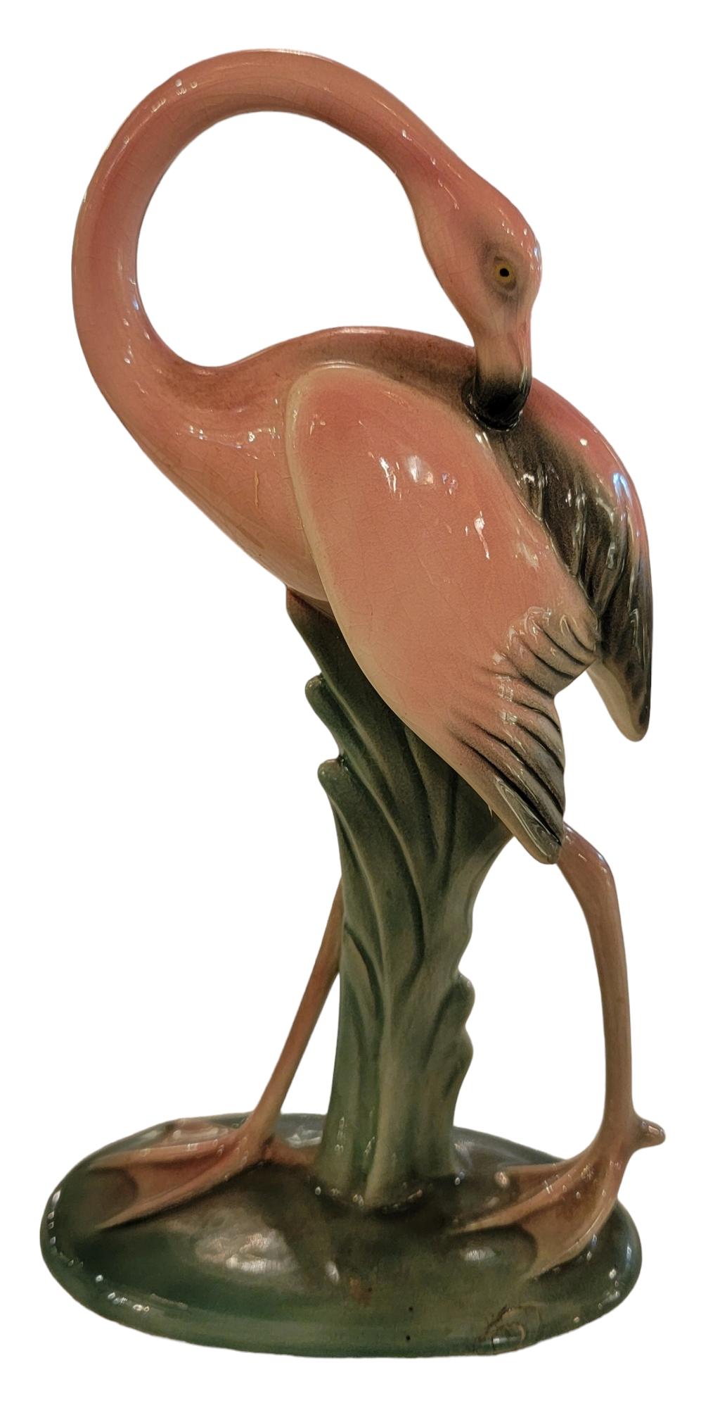 40er Jahre Will George California Pottery Flamingos Gruppe von Siebenern (amerikanisch) im Angebot